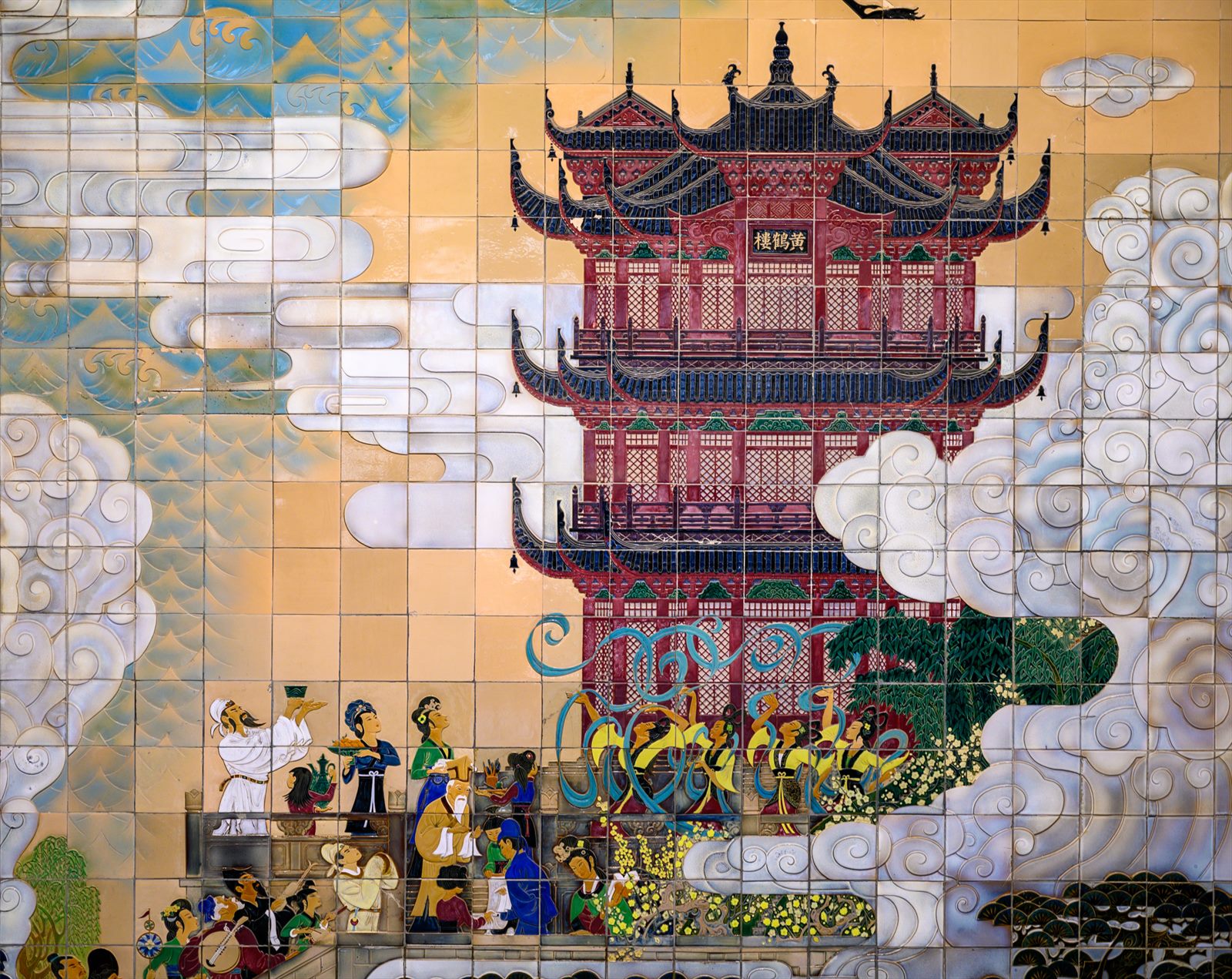 武汉黄鹤楼主楼飞檐与司门口实景